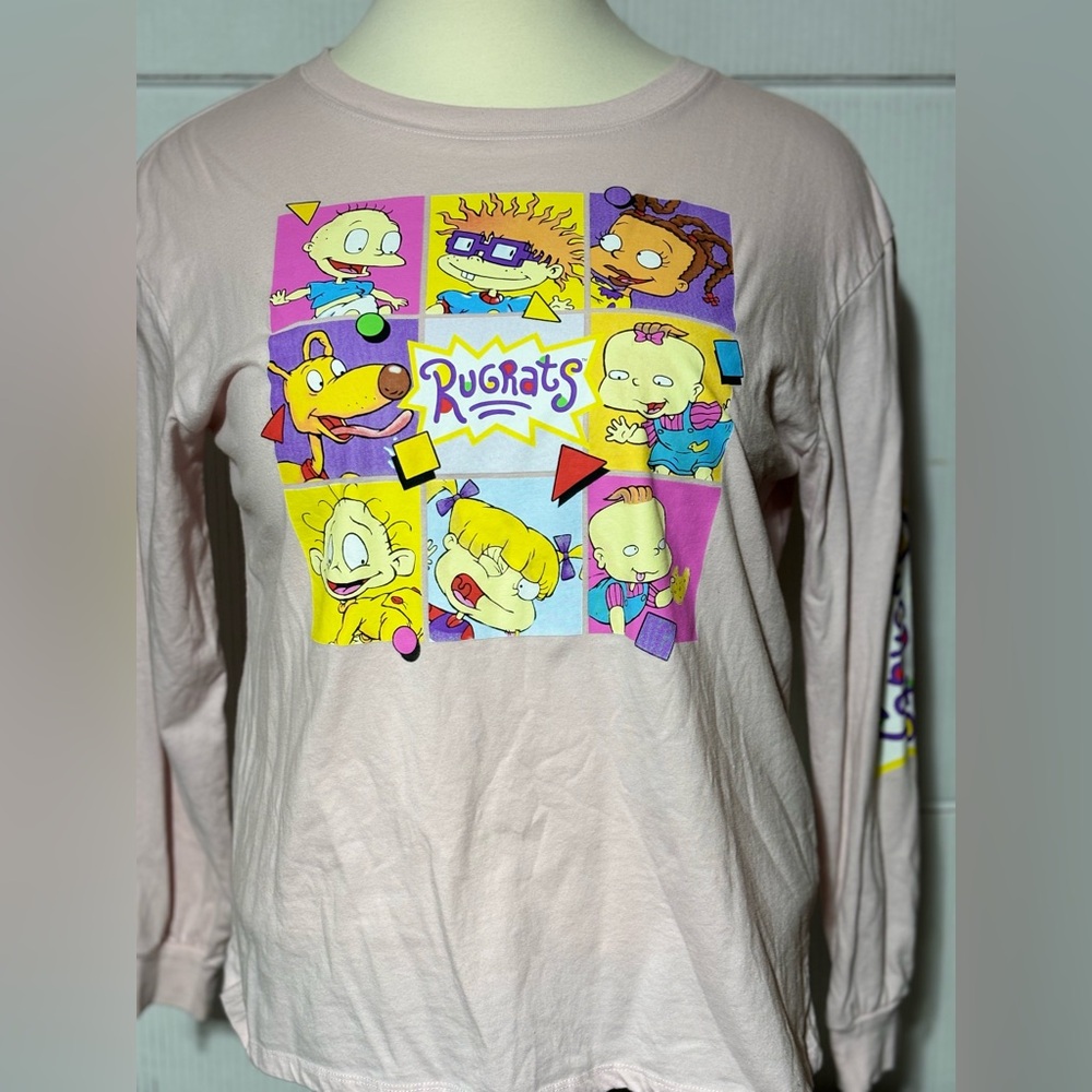 Nickelodeon RugRats 2X long sleeve pink crew neck tee. 27” L 23” p/p